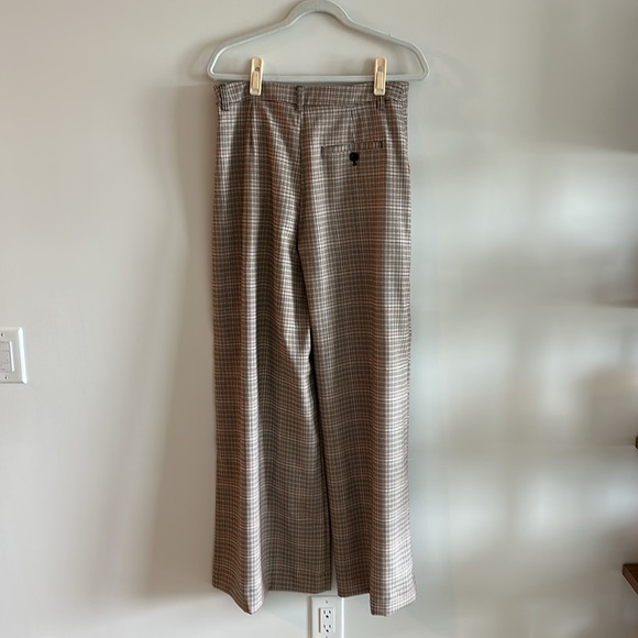 Anthropologie wide leg pleated plaid trousers - Picture 6 of 8